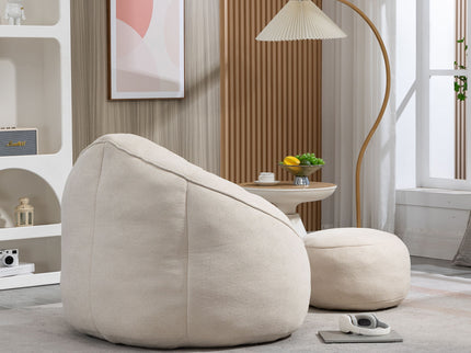 Bedding Bean Bag Sofa Chair High Pressure Foam With Footrest