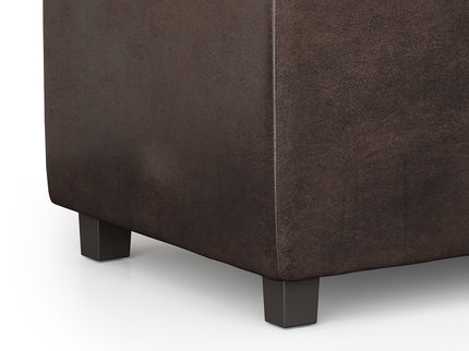 Avalon - Storage Ottoman - Distressed Brown