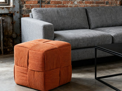 Modern Ottoman Foot Rest With Woven Design