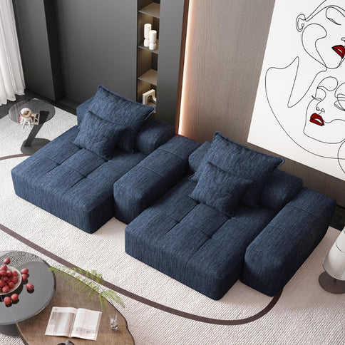 Modern Oversized Diy Combination Modular Sectional Sofa & Pillows