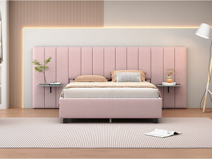 Upholstered Platform Bed With Big Headboard