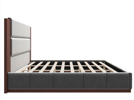 Modern Upholstered Platform Bed With Extended Headboard