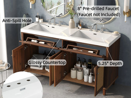 Bathroom Vanity With Double Sink, Large Storage Space