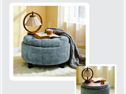 Storage Round Footstool Table Ottoman