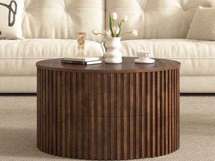 Round Lift Top Coffee Table With Hidden Storage For Living Room