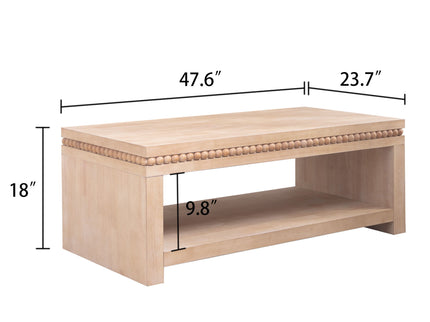 Modern Coffee Table With Beaded Trim