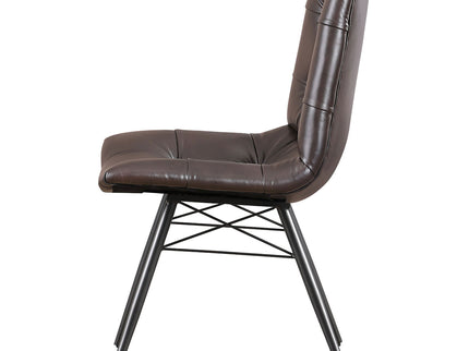 Back Dining Chairs With Button Tufting (Set of 4) - Brown