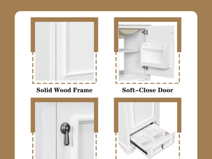 Bathroom Vanity With Sink, Soft Close Door, Adjustable U-Shaped Shelf
