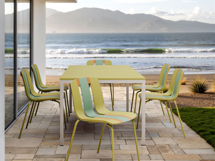 Modern Striped Blocking Single Chairs, Waterproof And Fade Resistant (Set of 4)