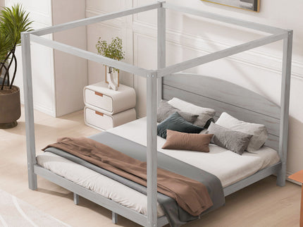 anopy Platform Bed With Headboard And Support Legs