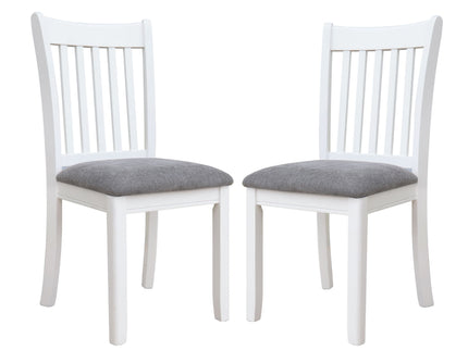 Modern Dining Chair, Wooden Back, Cushion Seats (Set of 2)