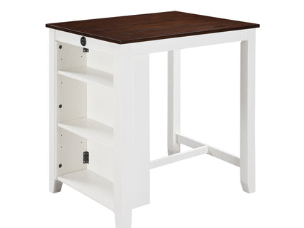 Graham - Small Space Counter Height Dining Table With USB Charging Ports And Shelves