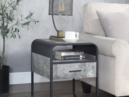 Raziela - End Table With Drawer - Black / Gray