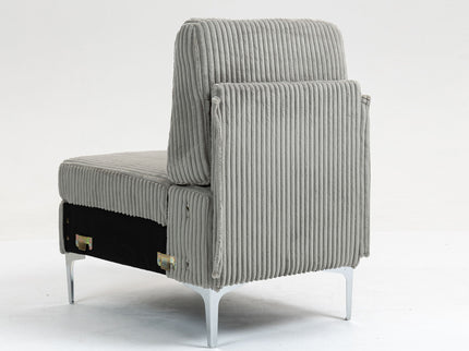 Single Couch Modular Armless Accent Chair With Back Cushion