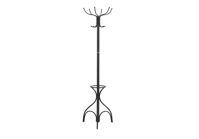 Coat Rack, Hall Tree, Free Standing, 12 Hooks, Entryway, 70"H, Umbrella Holder, Contemporary & Modern