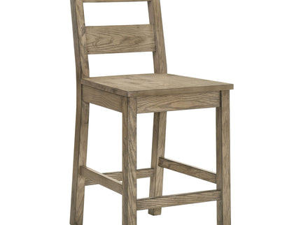 Cressley - 5 Piece Counter Height Dining Set With Ladder Back Chairs - Light Oak