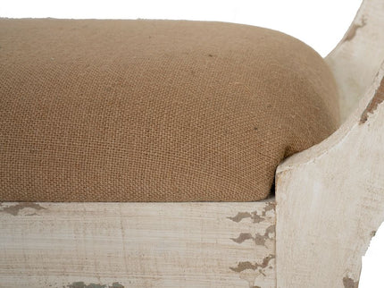 Harlow - Bench, Farmhouse / French Country Style Vanity Chair - Beige / White