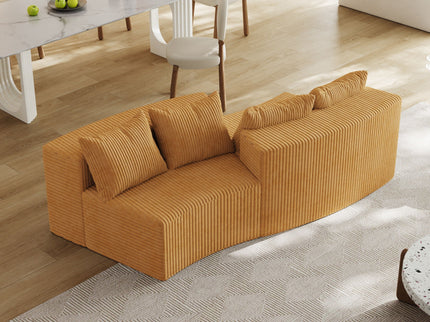 Curved Sectional Sofa With 4 Pillows, Modular Semi Circular Design