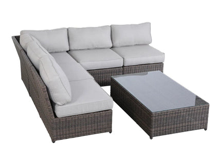 Comfortable Modern Patio Rattan Sectional Set With Cushions
