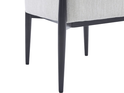 Mid Century Modern Upholstered Accent Armchair With Tapered Legs - Beige / Black / Gold