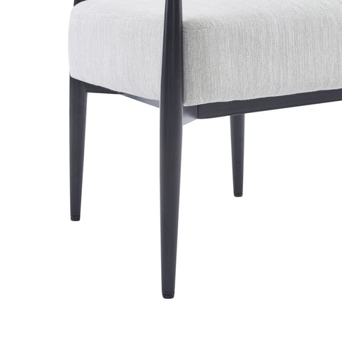 Mid Century Modern Upholstered Accent Armchair With Tapered Legs - Beige / Black / Gold