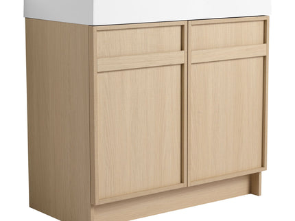 Freestanding Bathroom Vanity With Resin Sink & Soft Close Cabinet Doors