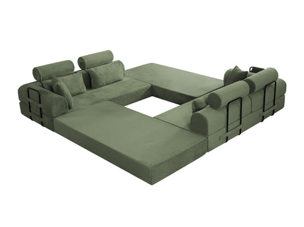 Modern L-Shape Modular Sectional Sofa, Compressed Design