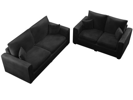 2 Piece Contemporary Style Sofa Set With Matching Pillows