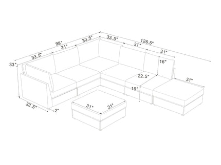 Modern Reversible Modular Sectional