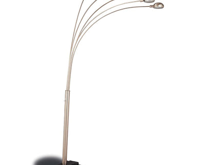 Floor Lamp With Dome Shades Lighting With 5 Round Shades - Silver
