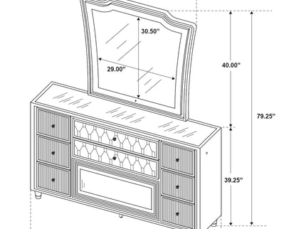 Mika - 8 Drawer LED Dresser And Mirror Set - Black