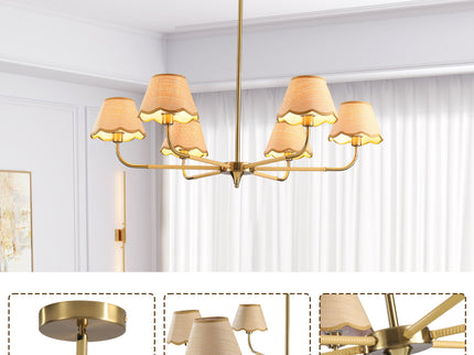 6 Lamp Chandelier - Golden