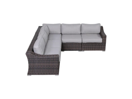 Contemporary Outdoor Rattan Wicker Sectional Seating Group With Cushions
