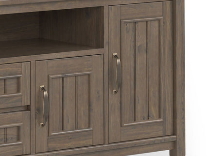Lev - Handcrafted TV Media Stand - Smoky Brown