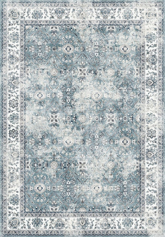 Toucan - 5' X 7' Washable Non - Slip Area Rug, Elegant Design - Silver