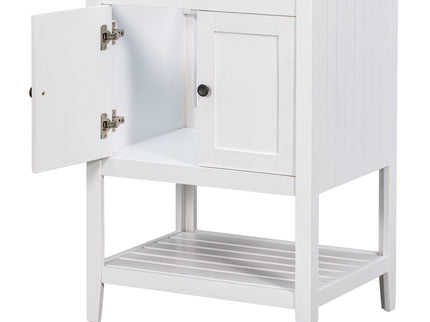 Bathroom Vanity Base Only, Soild Wood Frame, Bathroom Storage Cabinet With Doors And Open Shelf