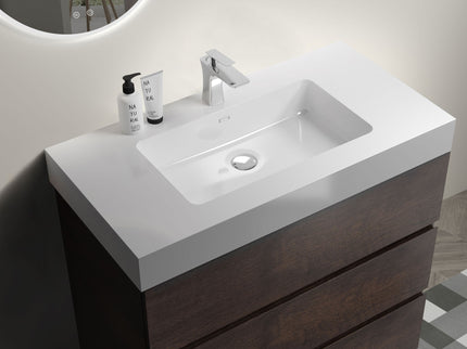 Alice - Bathroom Vanity With Large Storage Freestanding Bathroom Vanity, Sink For Modern Bathroom, One-Piece Sink Basin Without Drain And Faucet