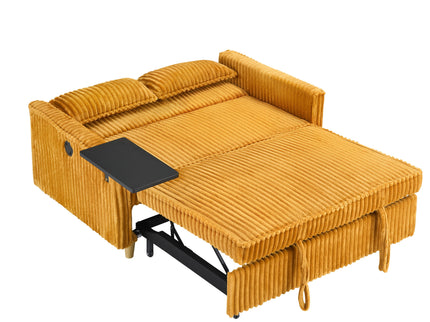 Pull Out Sofa With Movable Tabletop And USB Ports