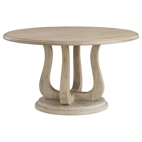 Rodota - 5 Piece Round Dining Table Set With Upholstered Chairs - White Washed