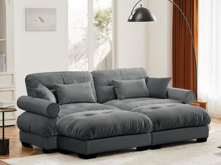 Super Comfort Oversized Modular Sectional Sofa With Movable Ottoman