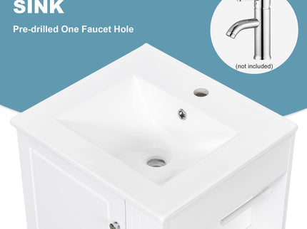 Modern Freestanding Bathroom Vanity With Sink, Soft-Close Drawer, Towel Bar