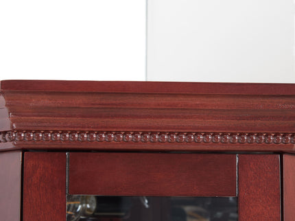 Corner Curio Cabinet With Lights, Adjustable Tempered Glass Shelves, Mirrored Back, Display Cabinet (E26 Light Bulb Not Included)