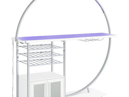 Casey - 2 Door Home Bar Storage Bar With Customizable Lighting - White