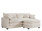 Beige / 2 Pc. 2 Seater Sectional, Ottoman