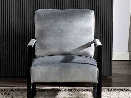 Classic Mid Century Modern Accent Chair With Durable Square Metal Frame, Armchair