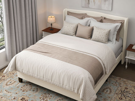 Platform Bed Frame With Tall Headboard And High Footboard