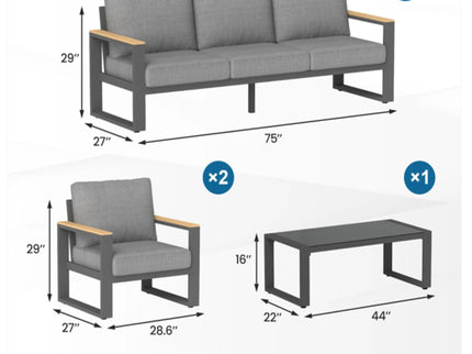 Modern Outdoor Sofa Set With Coffee Table