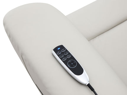 Marsha - Silicone Synthetic Leather Power Motion Recliner With Lift Heating Massage Chair - Light Gray