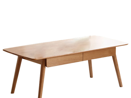 Low Table, Coffee Table With Storage Shelf - Natural