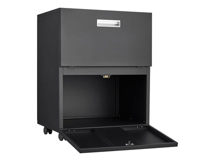 Office Furniture Copier Cabinet 2 Door Steel Copier Stand Mobile Pedestal File Printer Stand - Black